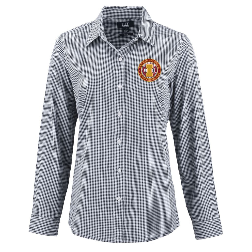 iowa state dress shirt Iowa State Cyclones Women's Letterwinners Club Skyline Long-Sleeve But – Iowa  State Team Store