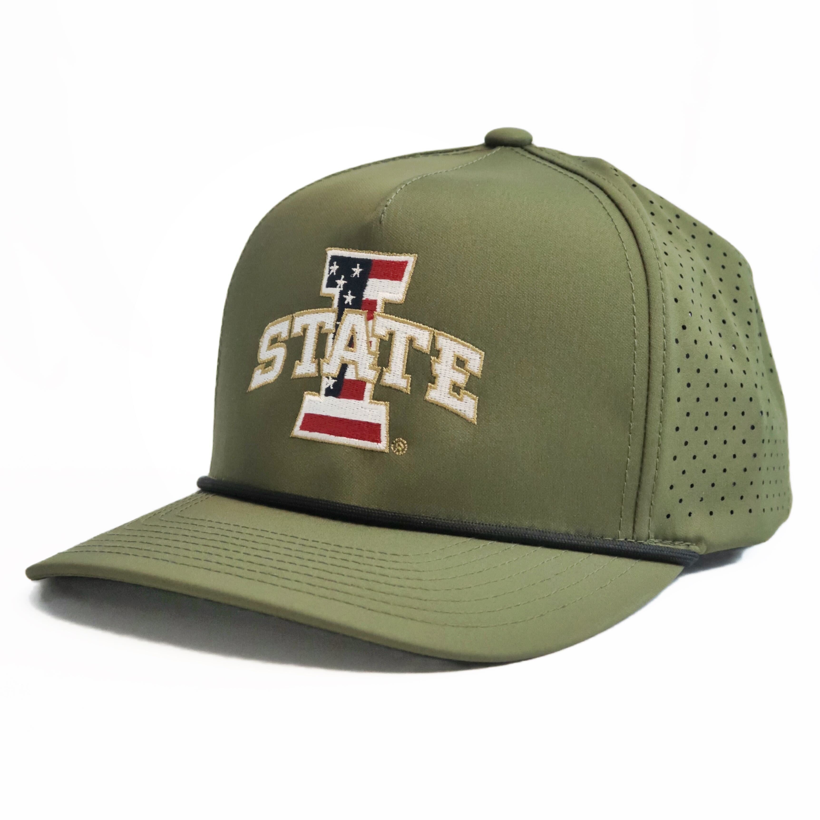 Iowa State Hat Military Green Patriotic ISU Logo