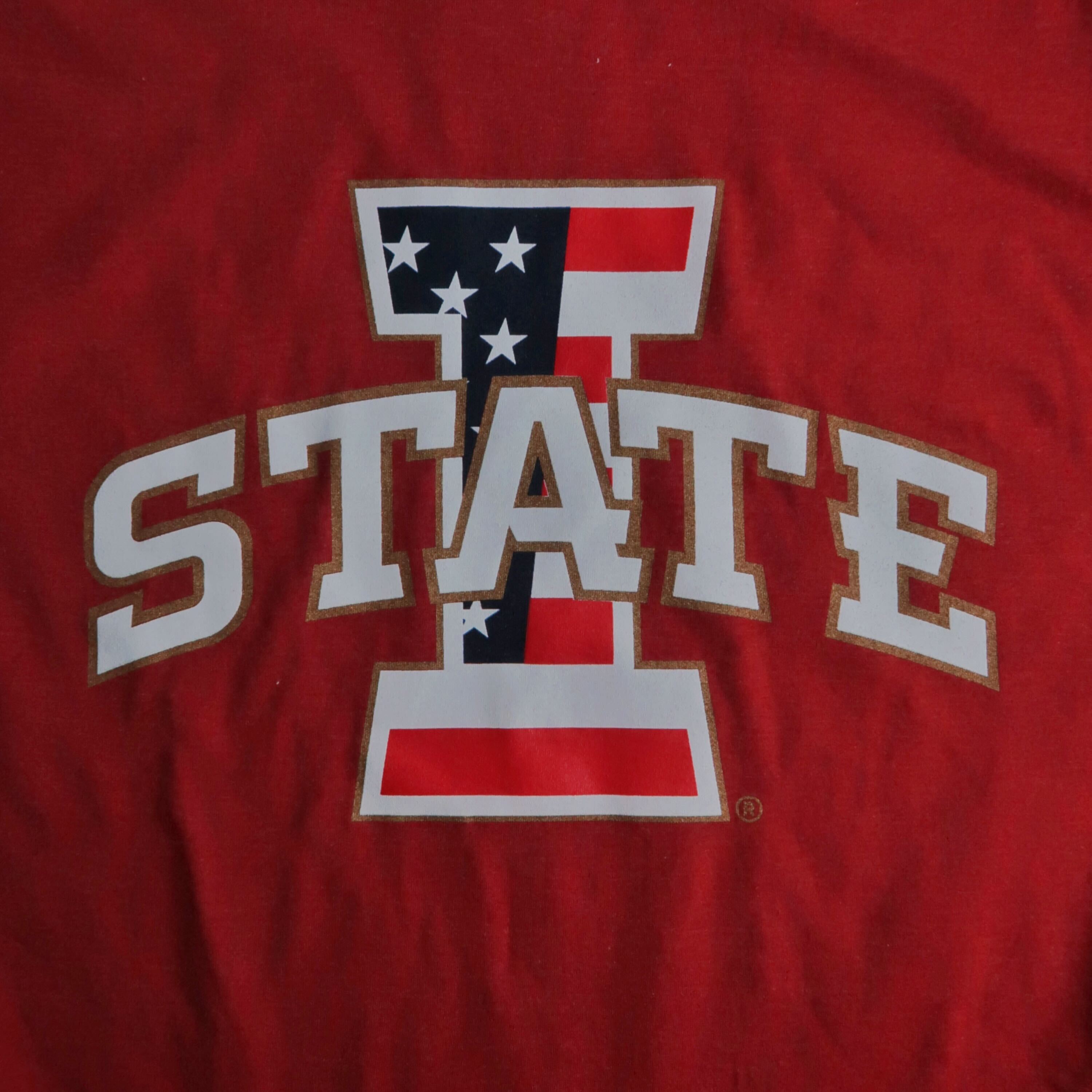 Iowa State T-Shirt Red Patriotic ISU Logo
