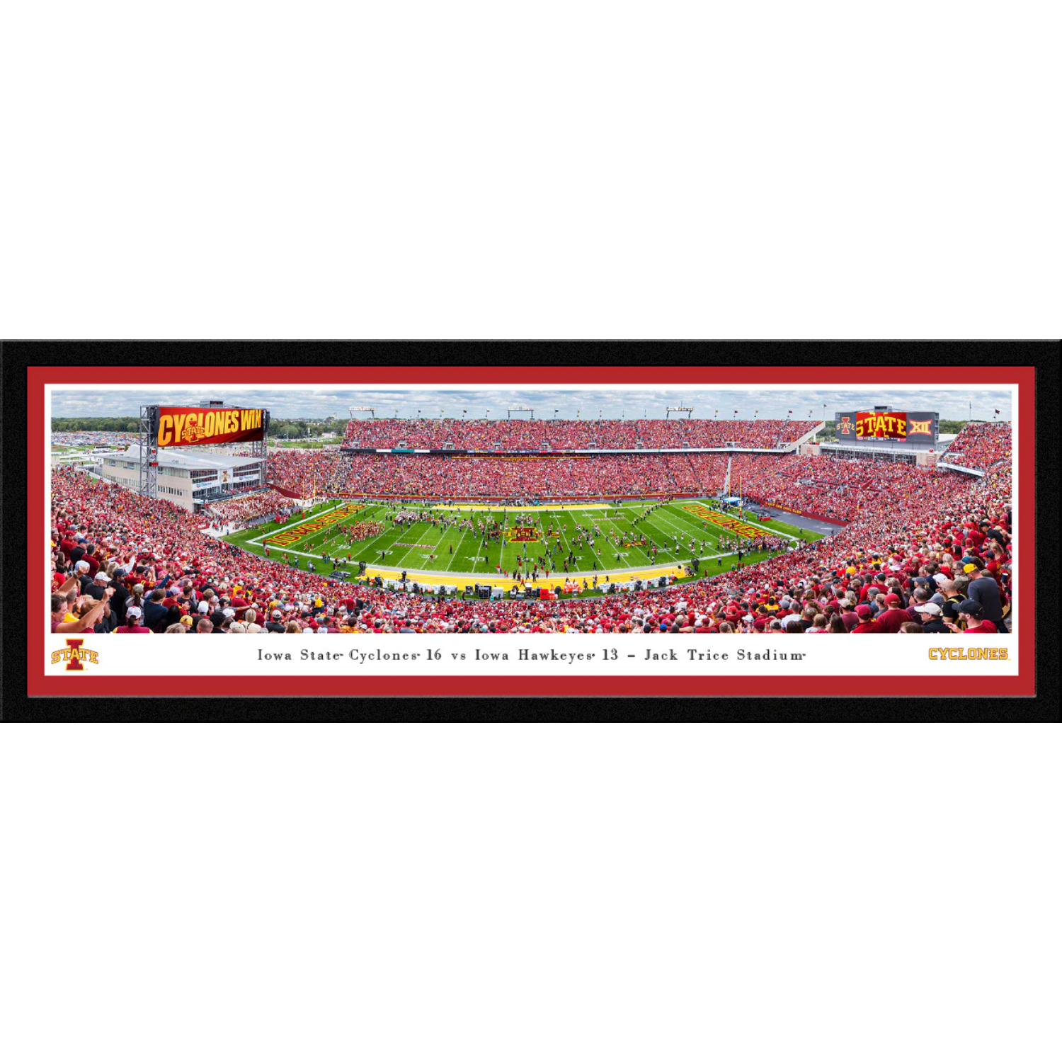 Iowa State Cyclones Football Panoramic Picture - Jack Trice Stadium Fan Cave Decor Select Frame