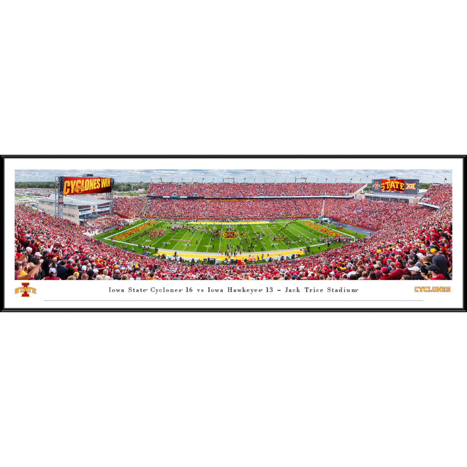 Iowa State Cyclones Football Panoramic Picture - Jack Trice Stadium Fan Cave Decor Standard Frame