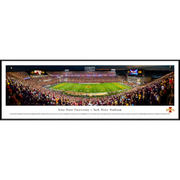 Iowa State Cyclones Football Panoramic Picture - Jack Trice Stadium Fan Cave Decor Standard Frame Night