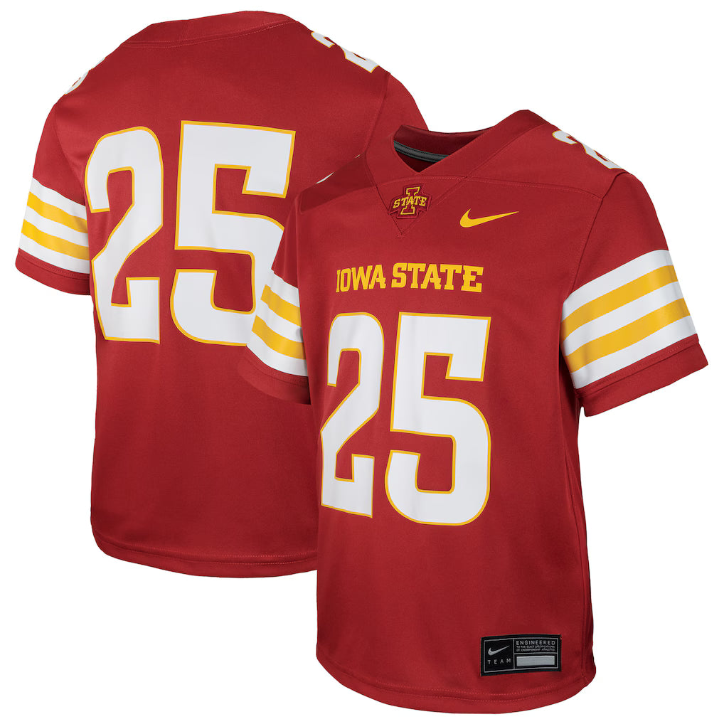 Iowa State Cyclones Adult Red Nike #25 Replica Football Jersey