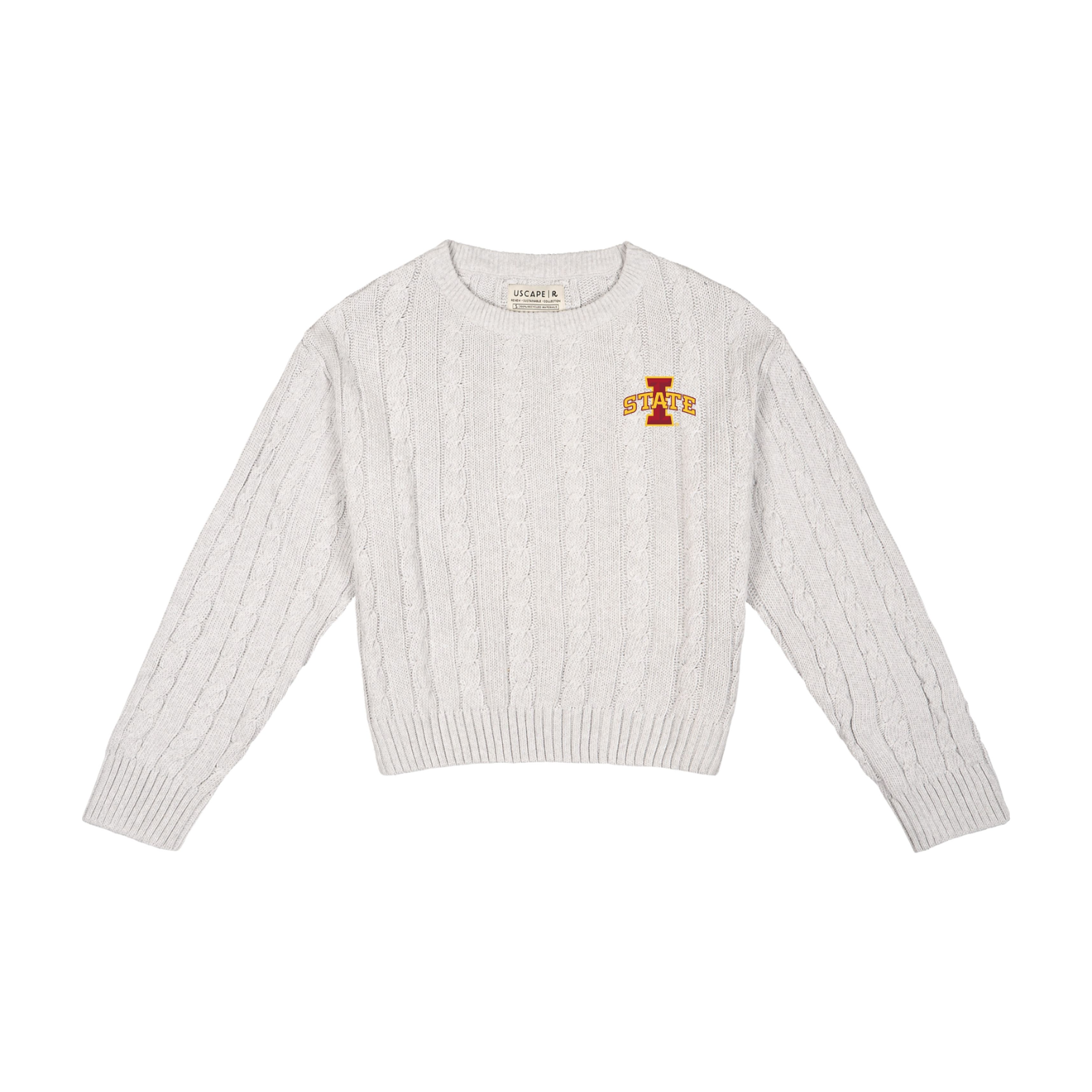 Iowa State Cyclones Women's White Cable Knit Sweater