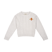 Iowa State Cyclones Women's White Cable Knit Sweater
