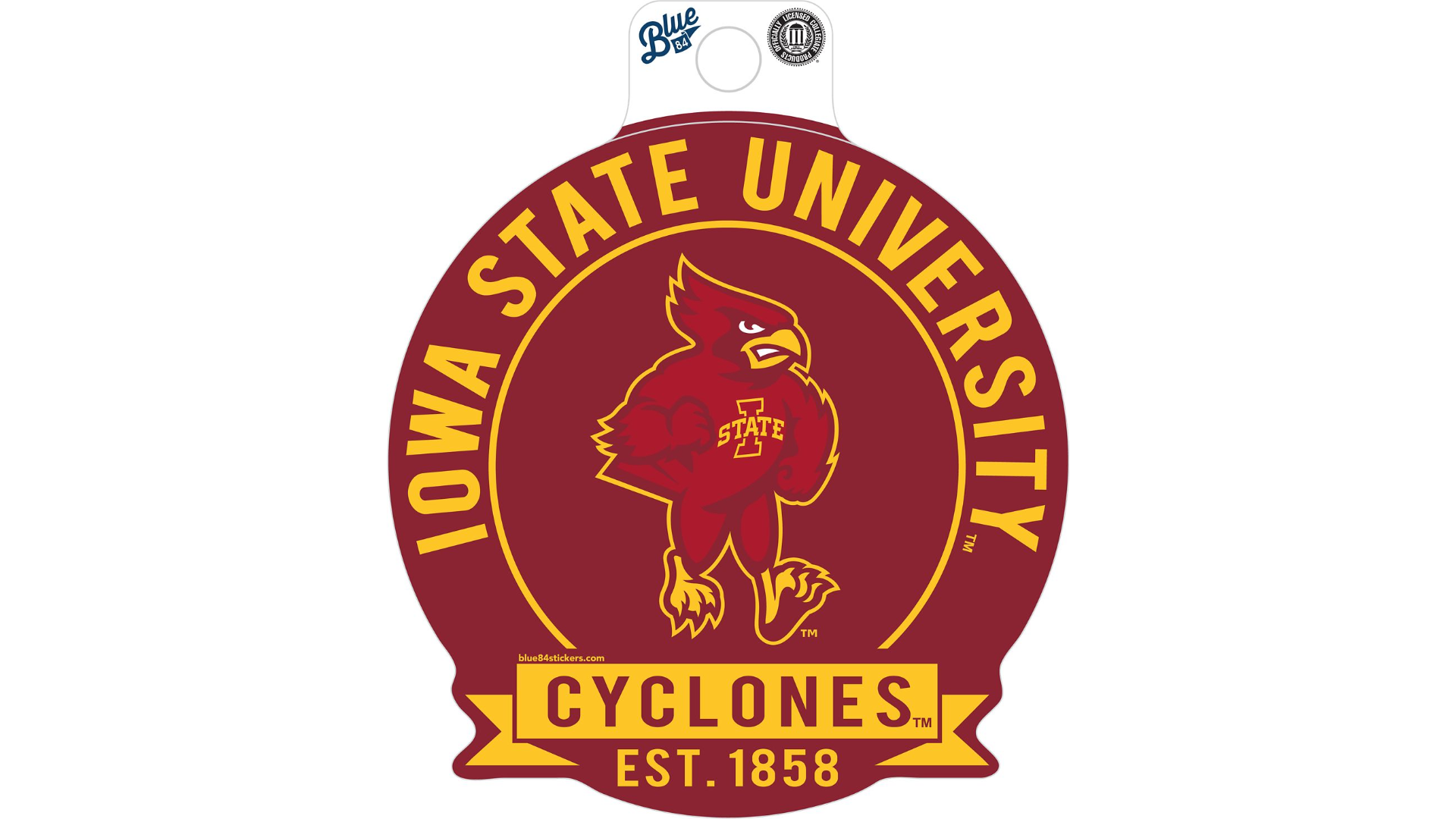 Iowa State Cyclones Blue 84 Mascot Sticker