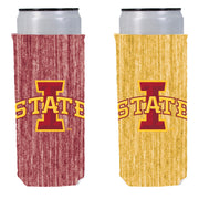 Iowa State Cardinal & Gold Heathered I-State Slim Koozie