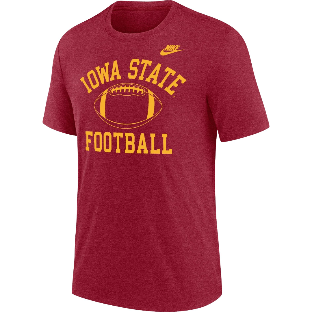 Iowa State Cyclones Football Tri-Blend Nike T-Shirt