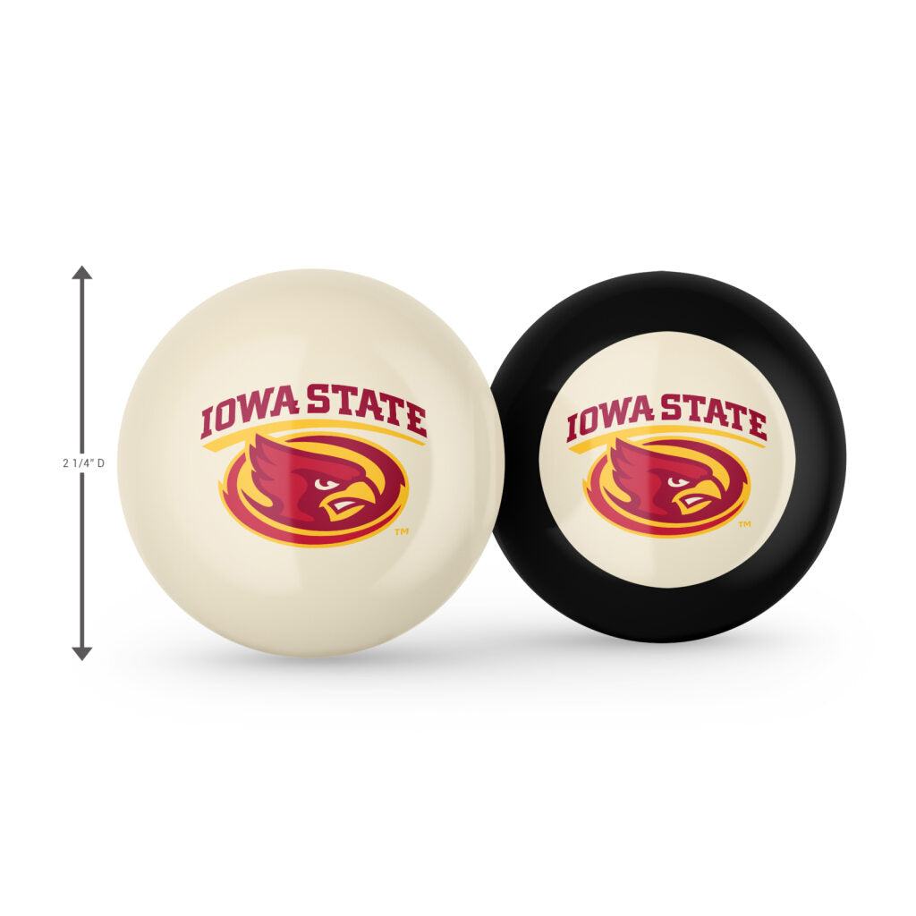 Iowa State Cyclones Logo Cue Ball and 8 Ball