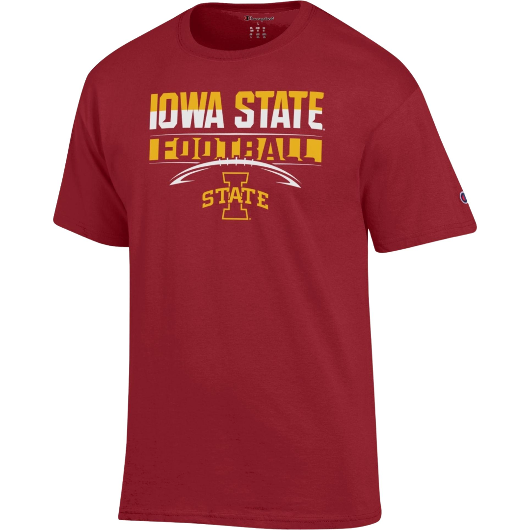 Iowa State Football Men's Champion Red Wordmark Tee
