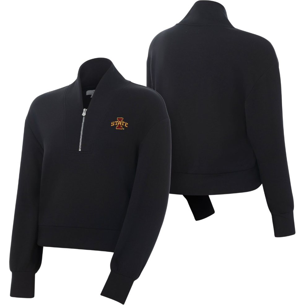 Iowa State Cyclones Cameron J Women's Black Half-Zip Pullover