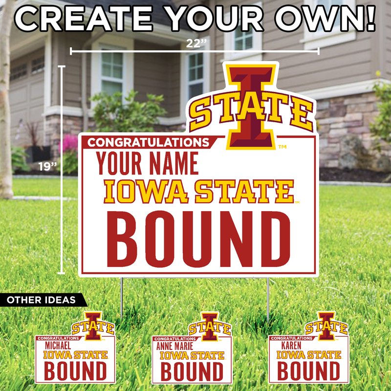 Iowa State Cyclones "Congratulations (Your Name)" Iowa State Bound Lawn Sign