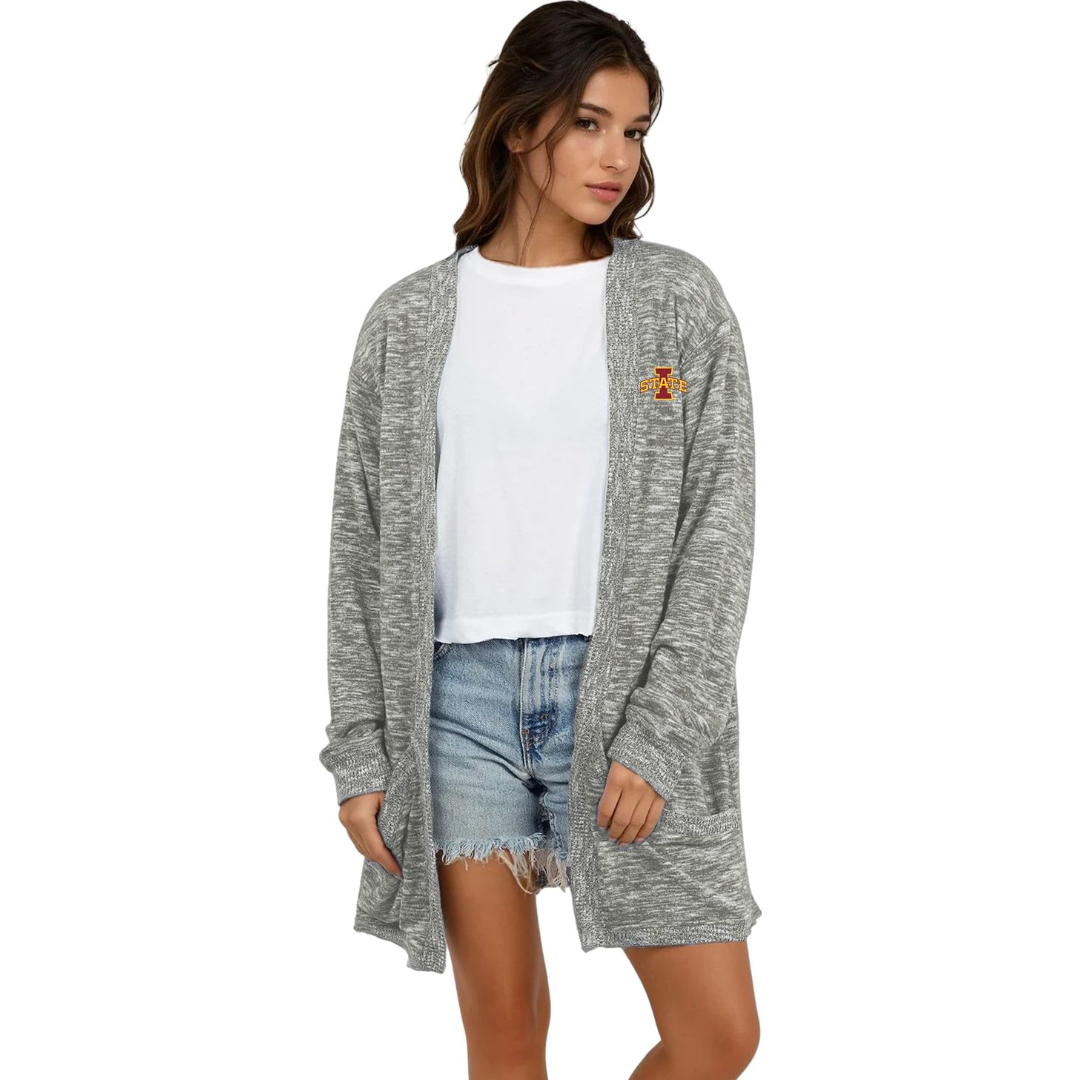 Iowa State Cyclones Women's Long Grey Cardigan