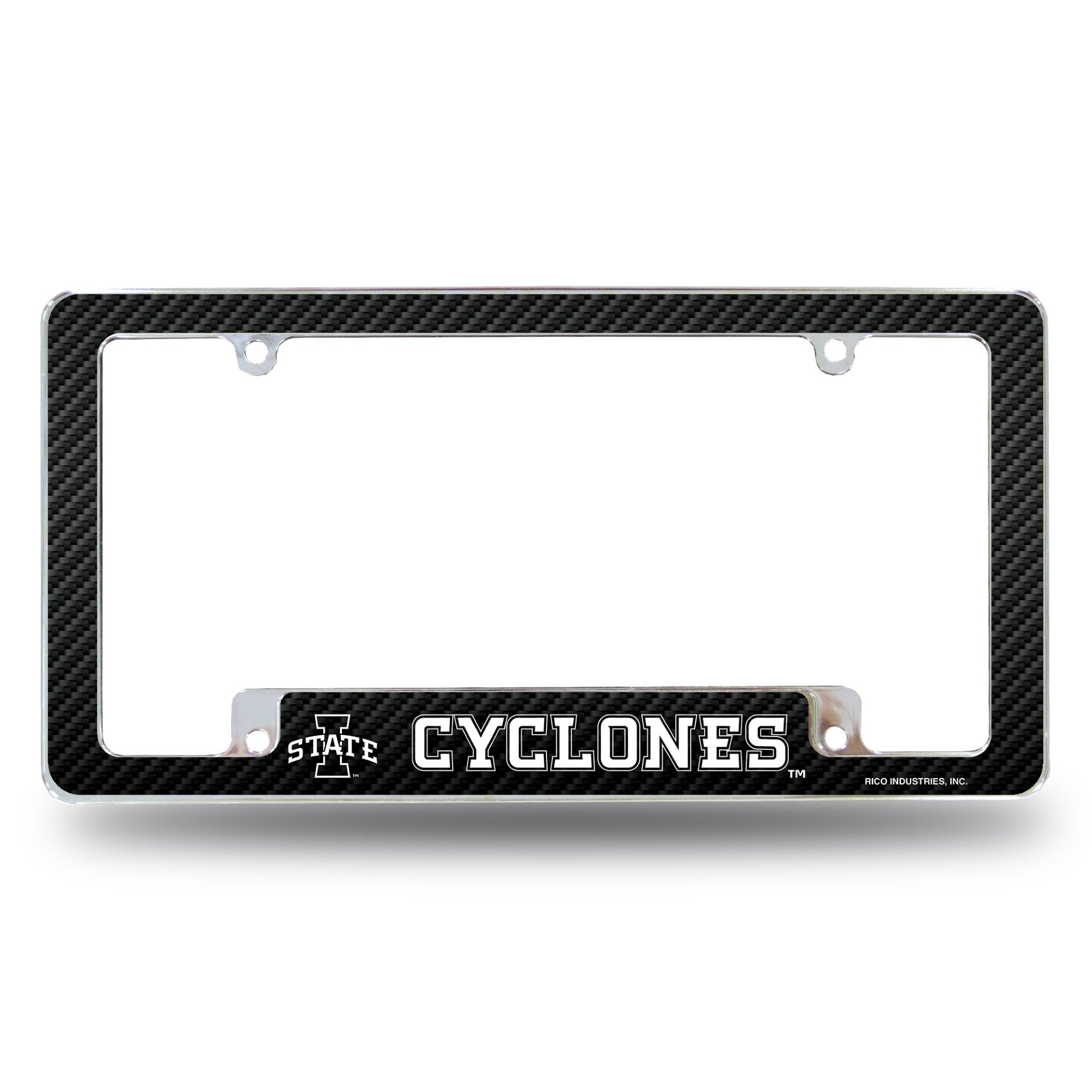 Iowa State License Plate Frame Black Carbon Fiber