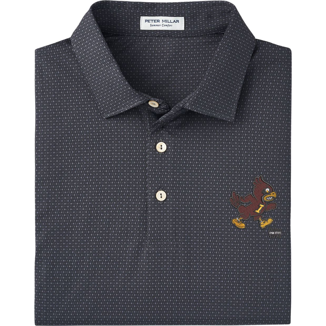 Iowa State Vintage Cyclones Men's Grey Patterned Peter Millar Polo