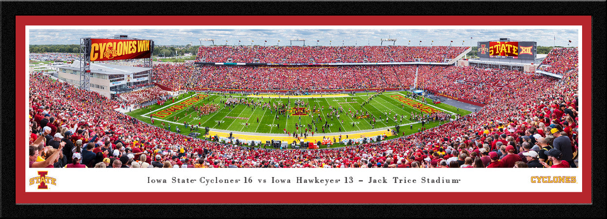 Iowa State Cyclones Football Panoramic Picture - Jack Trice Stadium Fan Cave Decor Select Frame