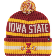 Iowa State Beanie Red/Gold Striped Pom Hat