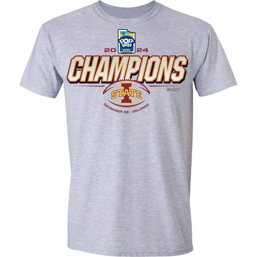 Iowa State Cyclones Football 2024 Pop-Tarts Bowl Champions Short Sleeve T-Shirt