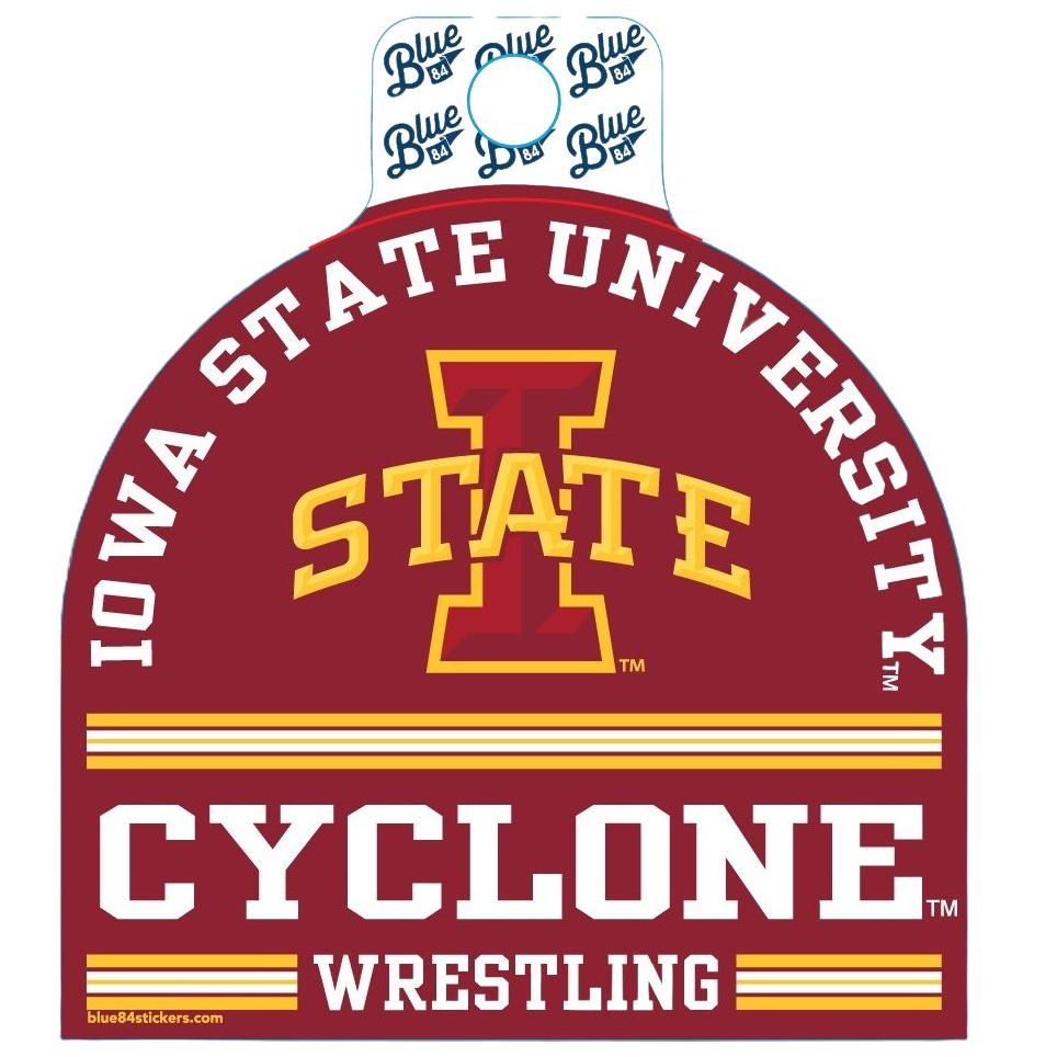 Iowa State Cyclones Blue 84 Stripe Large Sticker