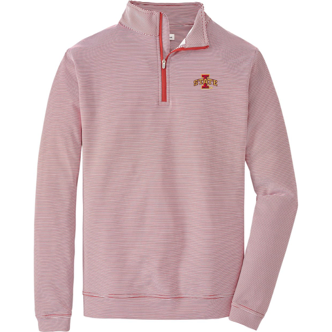 Iowa State Cyclones Men's Peter Millar 1/4 Zip Mini Stripe