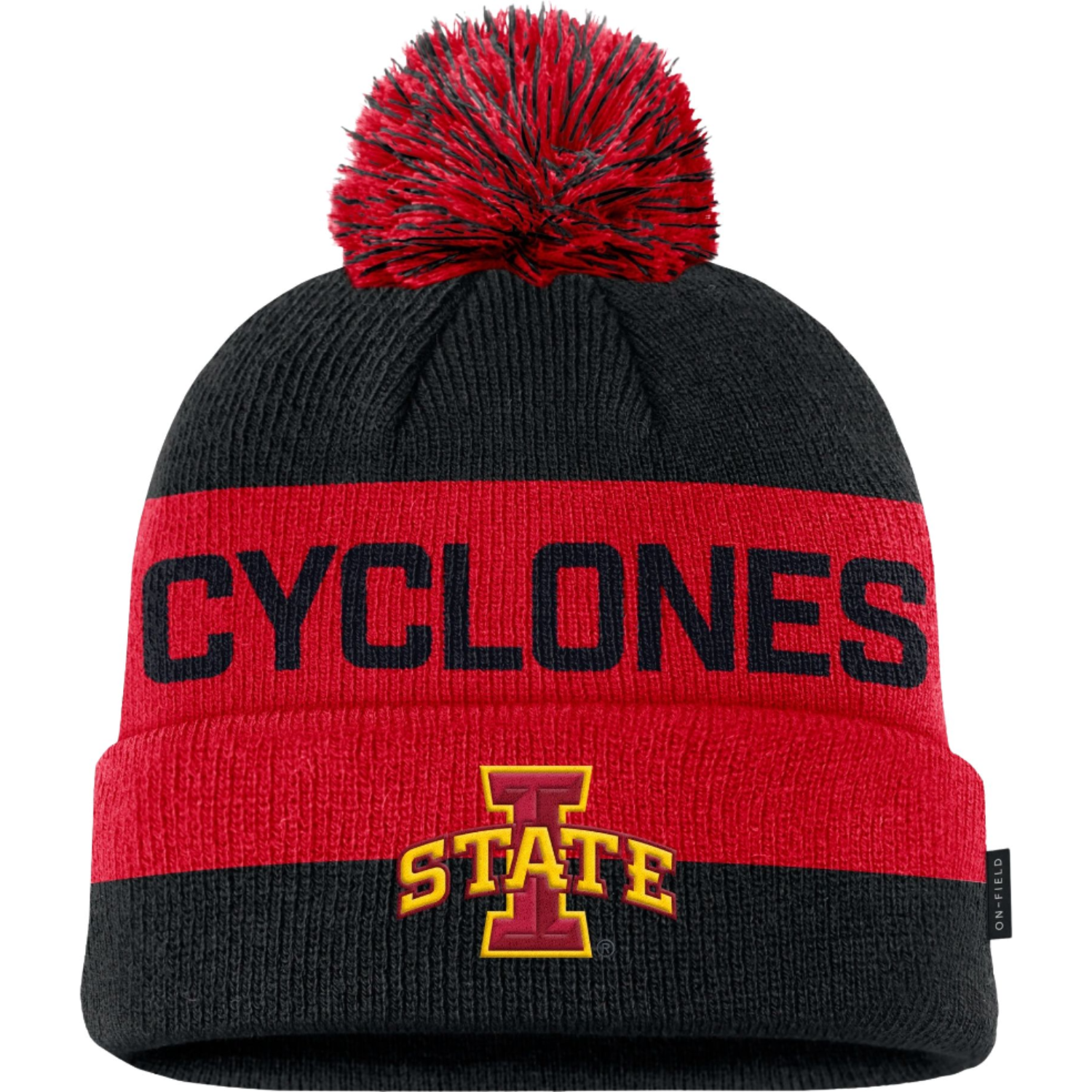 Iowa State Cyclones Nike Red/Grey Cuffed Pom Beanie