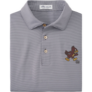 Iowa State Vintage Cy Men's Peter Millar Grey Stripe Polo