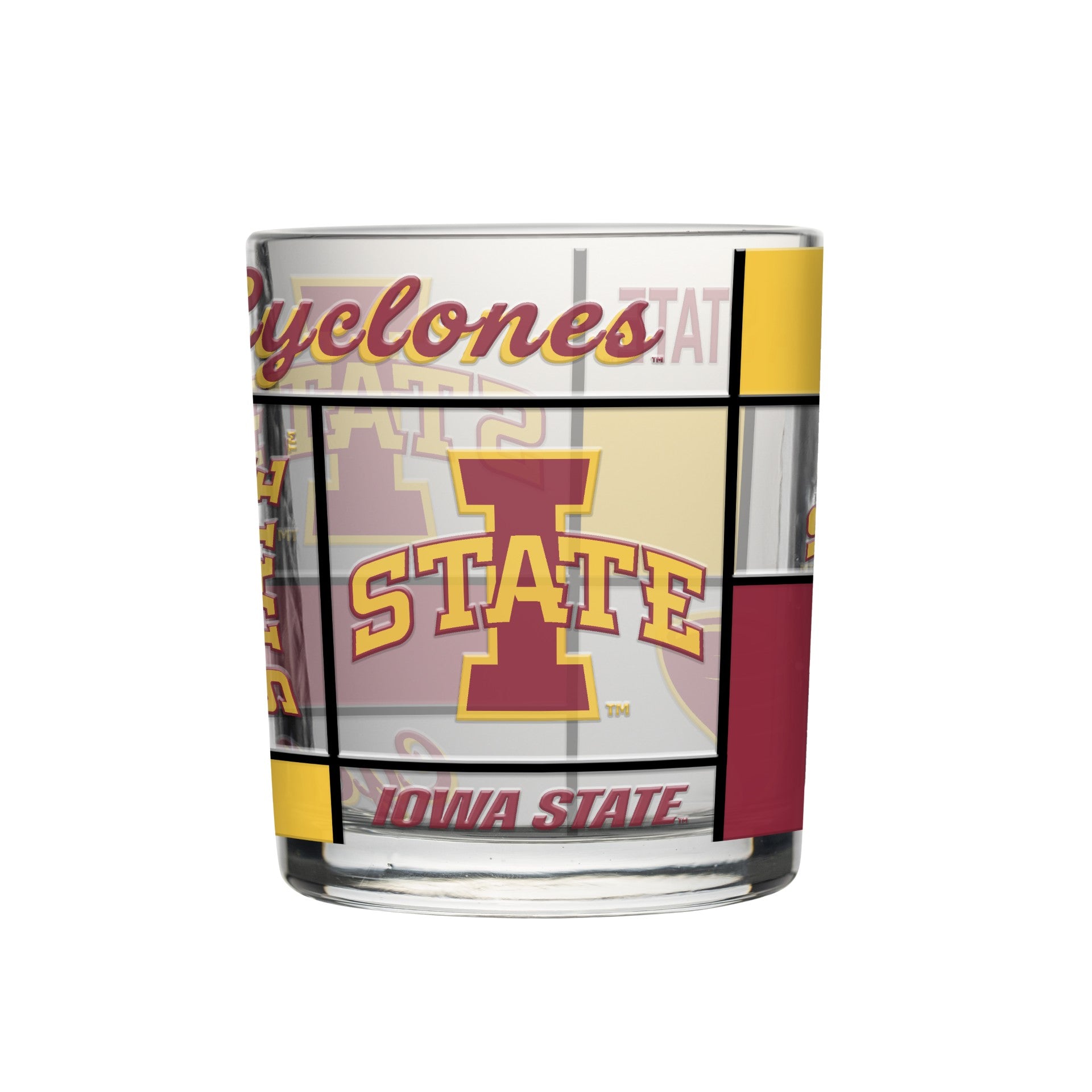 Iowa State 12oz Stained Rocks Glass