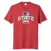 Iowa State T-Shirt Red Patriotic ISU Logo