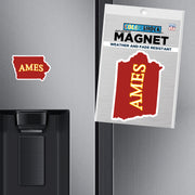 Iowa State Shape Ames Mini Magnet
