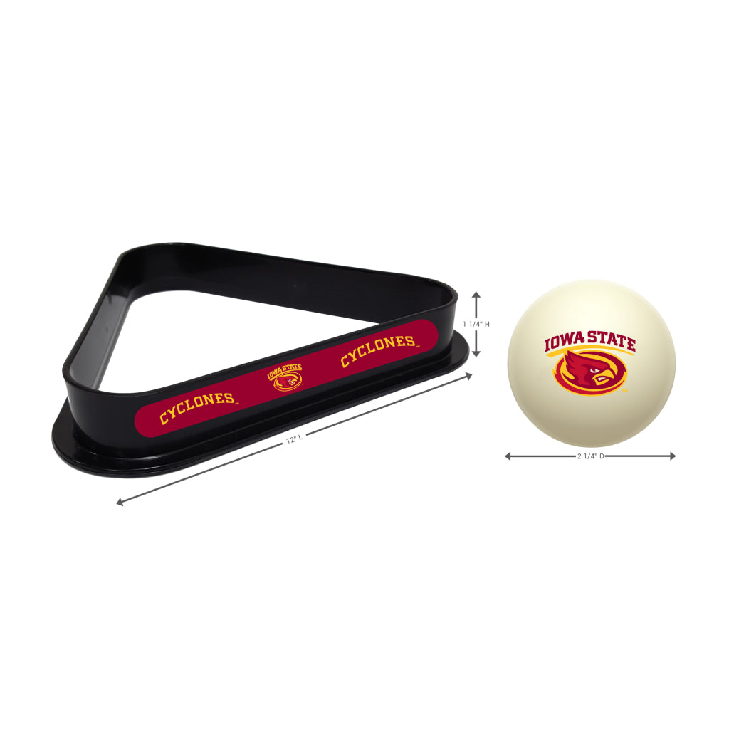 Iowa State Cyclones Cue Ball and 8 Ball Rack