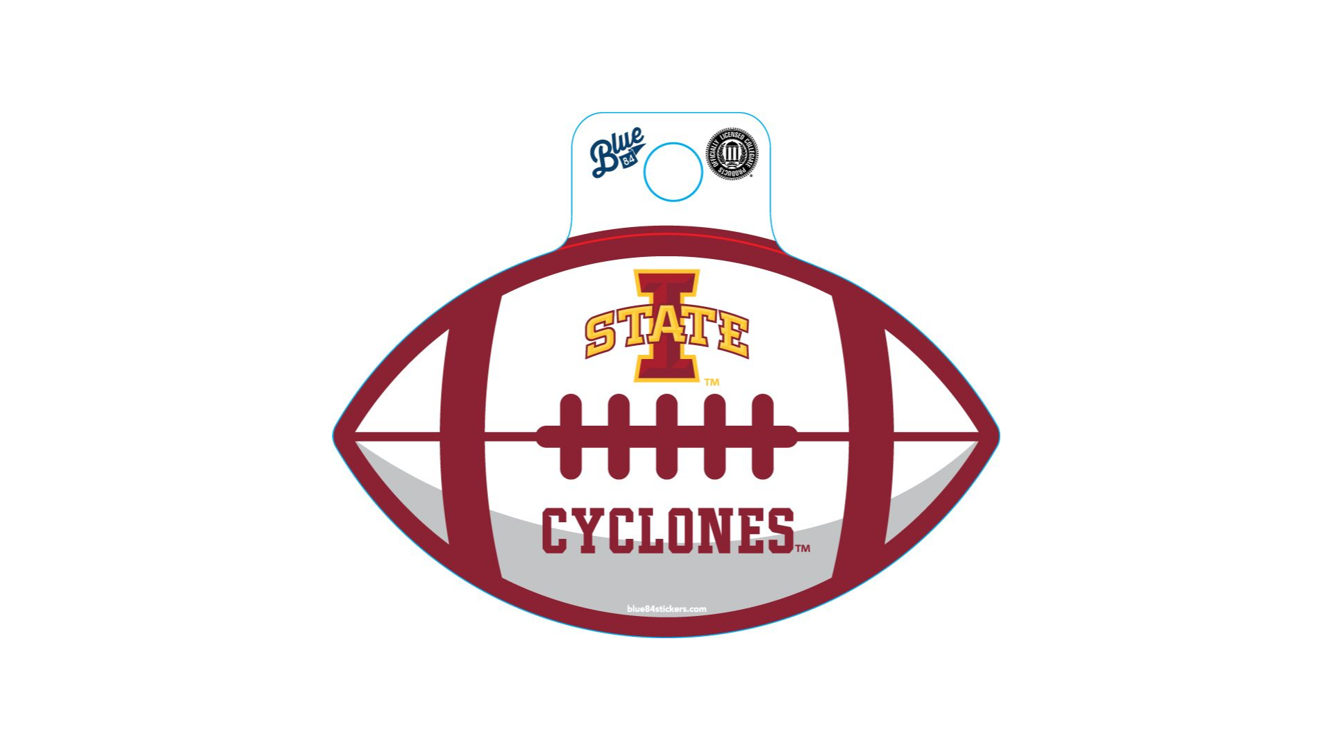 Iowa State Cyclones Blue 84 Fullsize Football Sticker