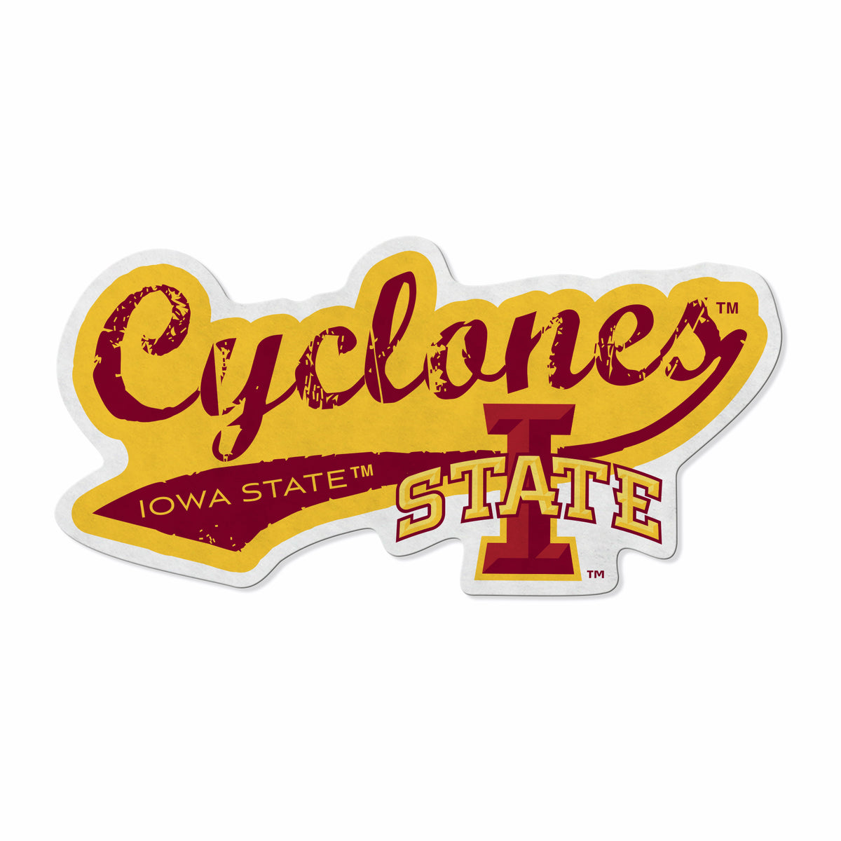 Iowa Gold Script Iowa State Cyclones Distressed Script Pennant – Iowa State Team Store