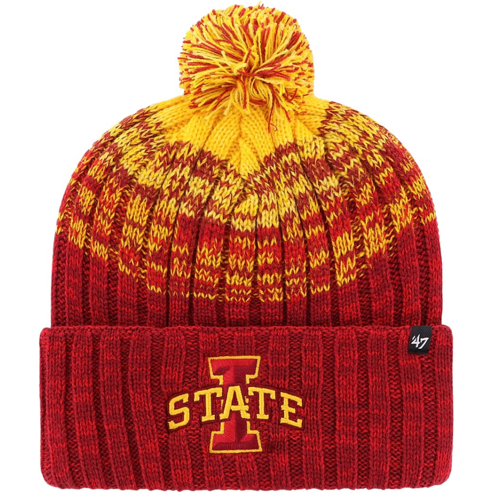 Iowa State Cyclones Red/Gold Cascade Pom Beanie