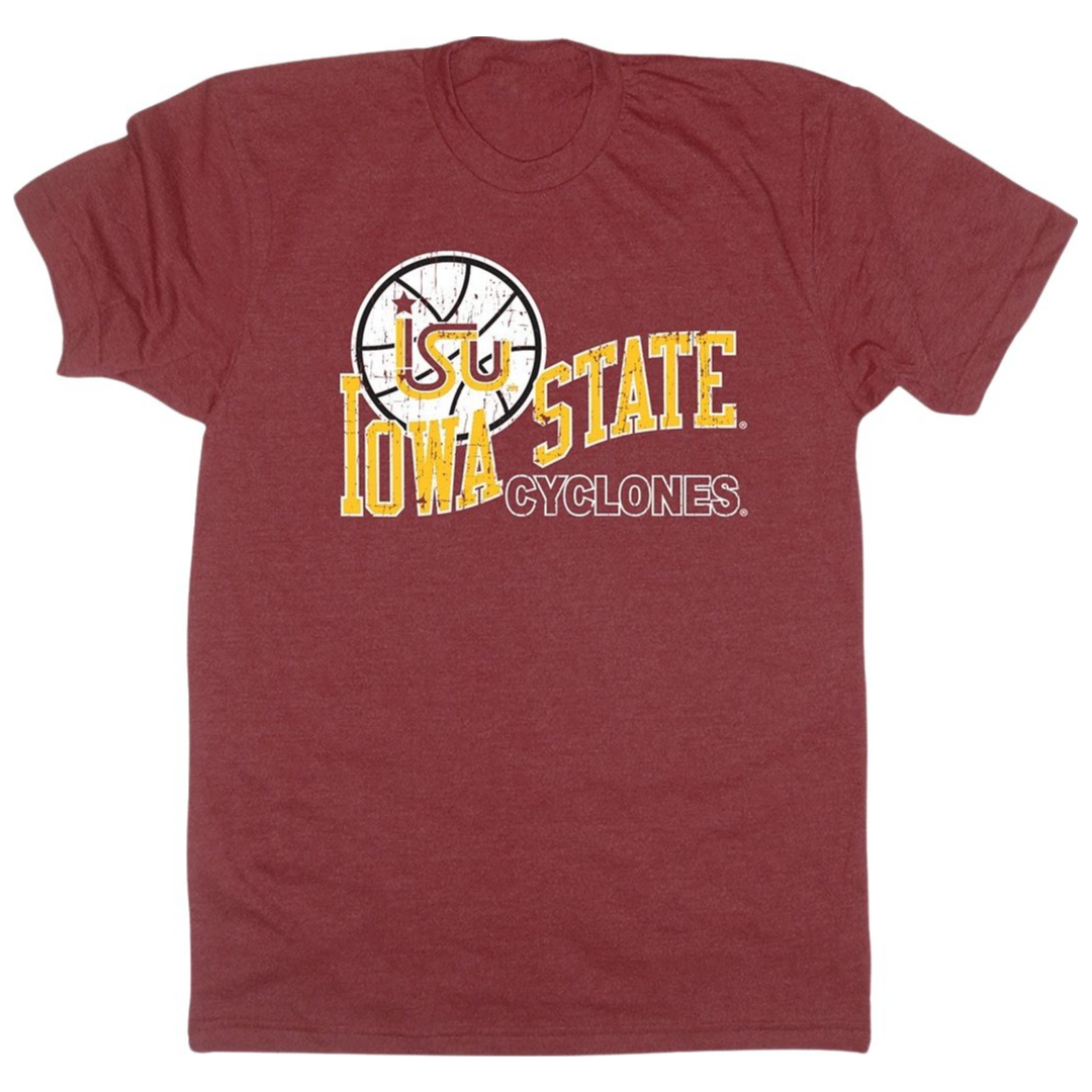 Iowa State Cyclones Basketball Vintage Red Slam Short Sleeve Tee