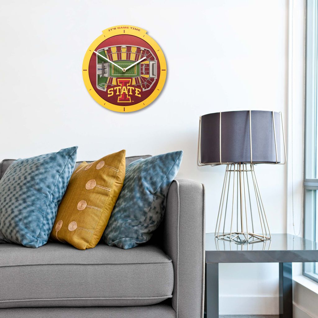 Iowa State Cyclones Stadium View 3D Wall Clock