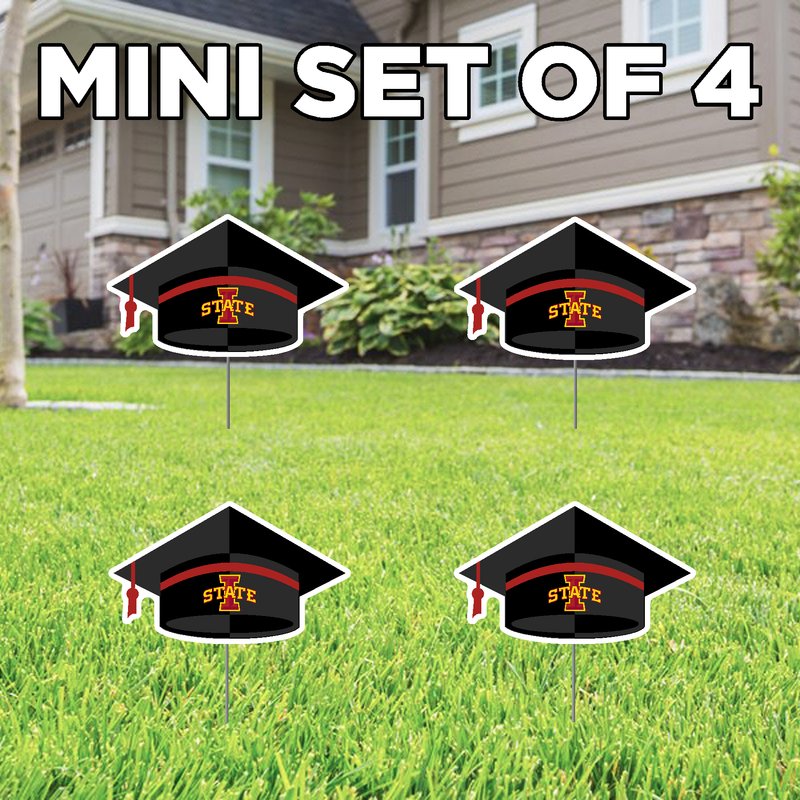 Cyclone Graduation Iowa State Cyclones Graduation Cap 4-Pack of Mini Lawn Signs – Iowa ...