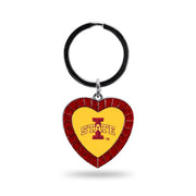 Iowa State Keychain Bedazzled Heart