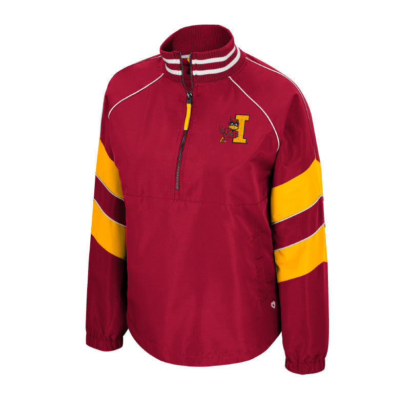 Iowa State Cyclones Women's Cardinal & Gold 1/4 Zip Windbreaker