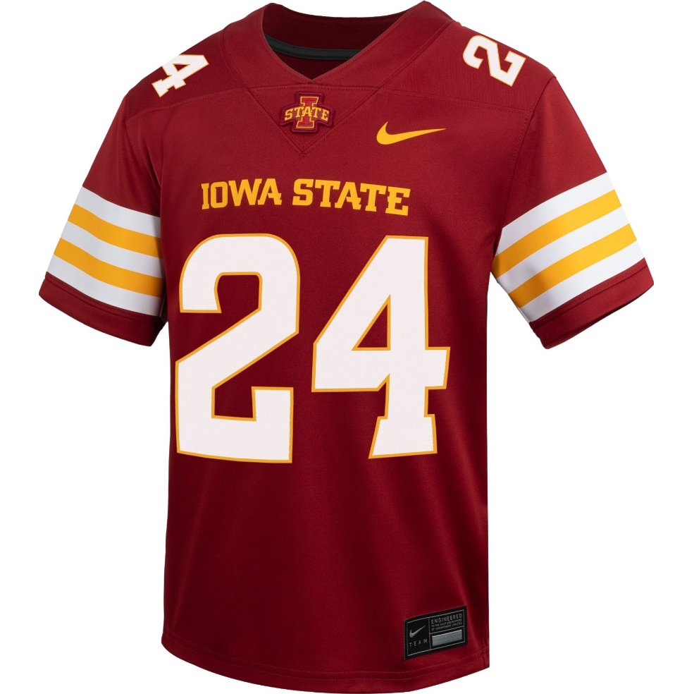 Iowa State Cyclones Kids Nike #24 Red Replica Football Jersey