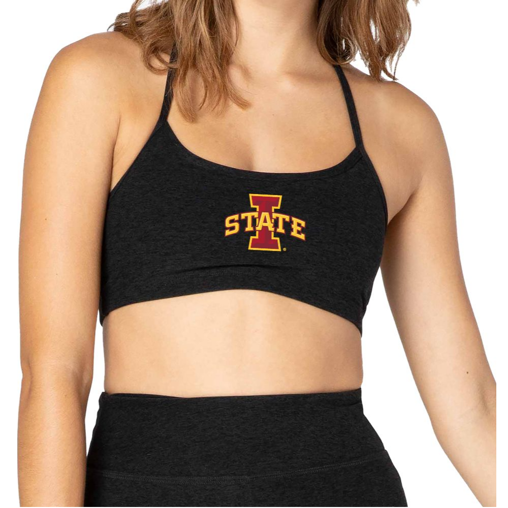 Iowa State Beyond Yoga Black Slim Racerback Sports Bra