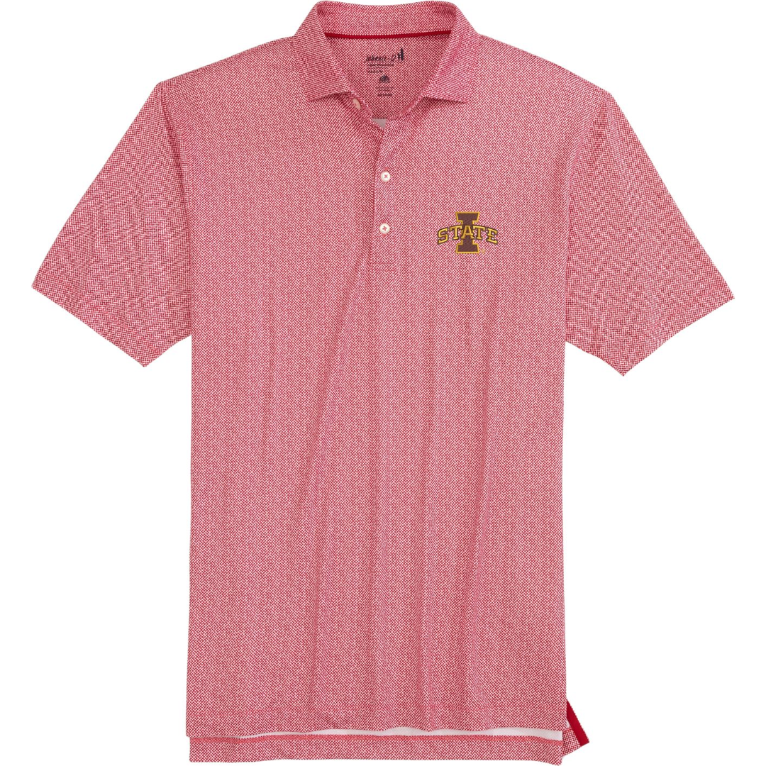 Iowa State Cyclones Men's Red Geometric Johnnie-O Polo