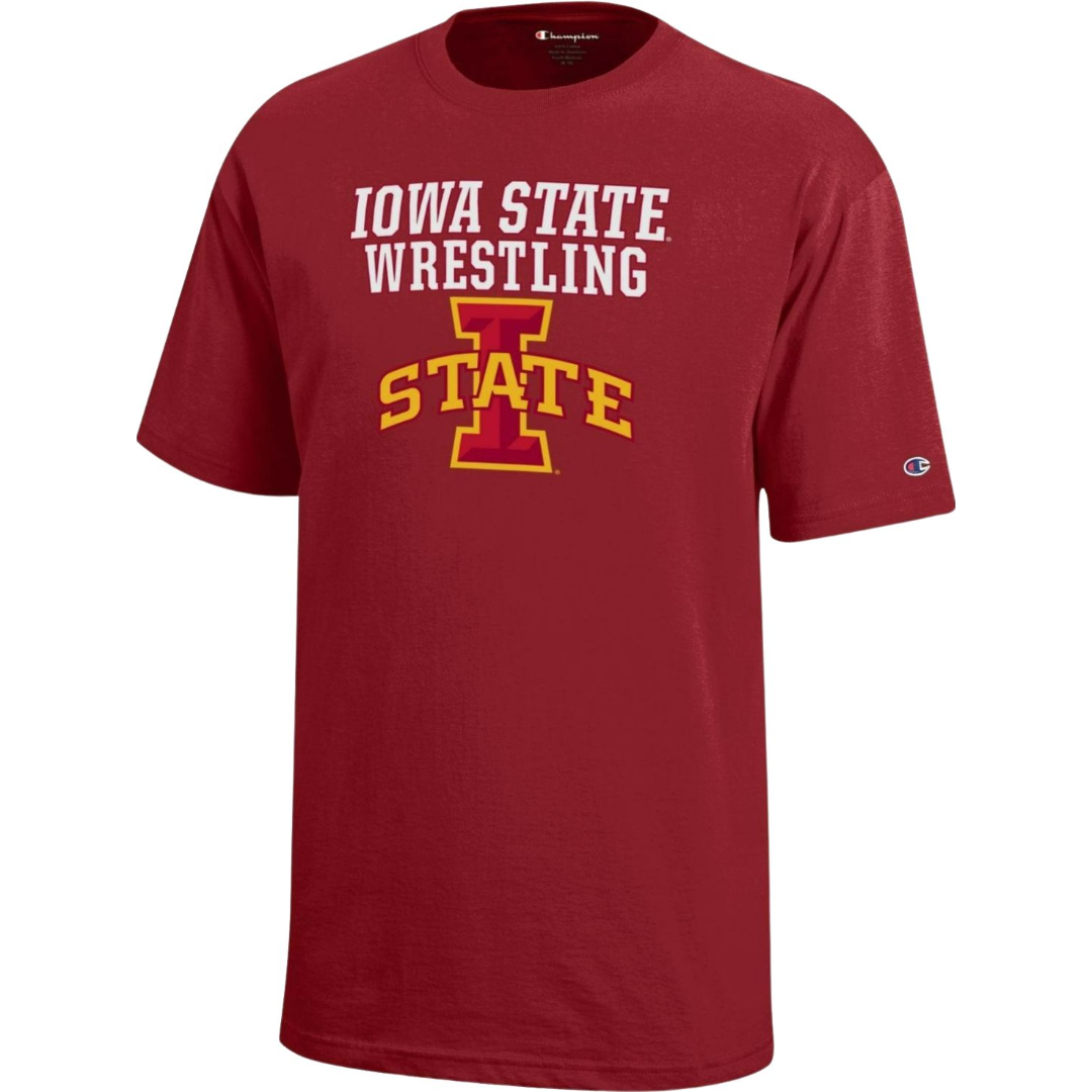 Iowa State Cyclones Kids Red Basic Champion Wrestling T-Shirt
