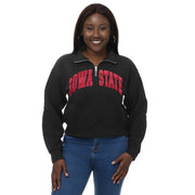 Iowa State Cyclones Women's Satin Crop Quarter-Zip Sweatshirt