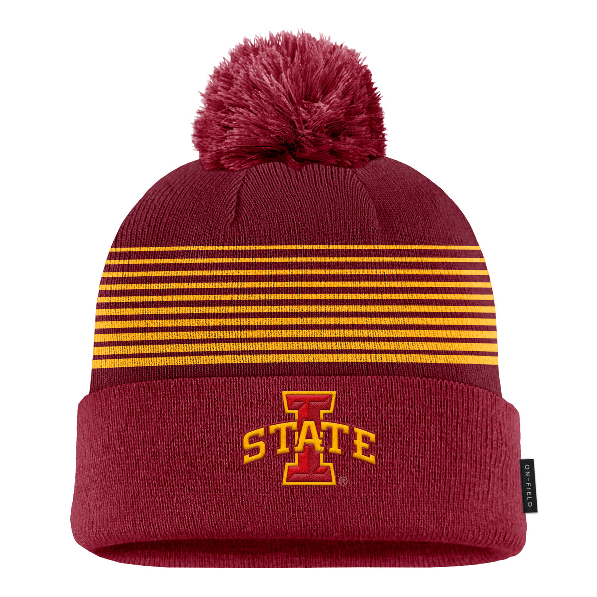 Iowa State Nike Peak Pom Stripe Beanie