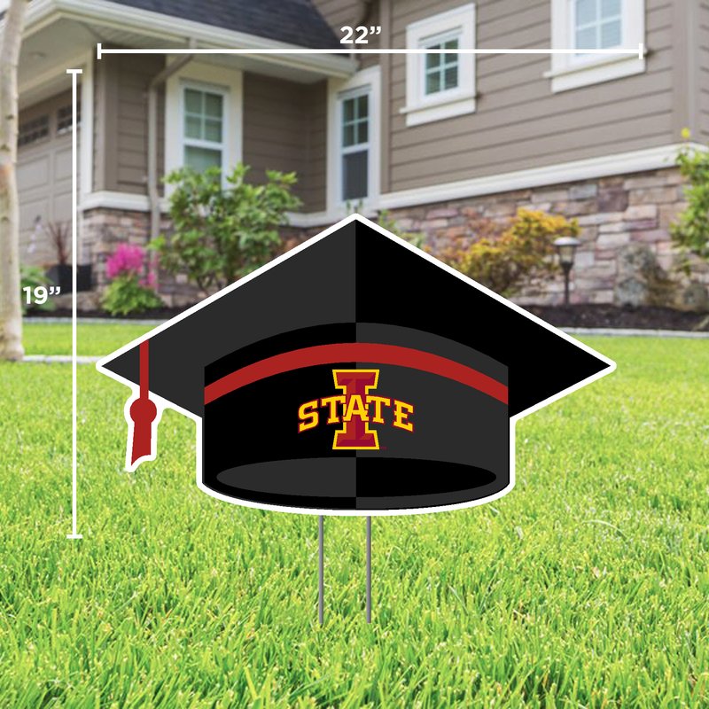 Iowa State Cyclones Graduation Cap Lawn Sign
