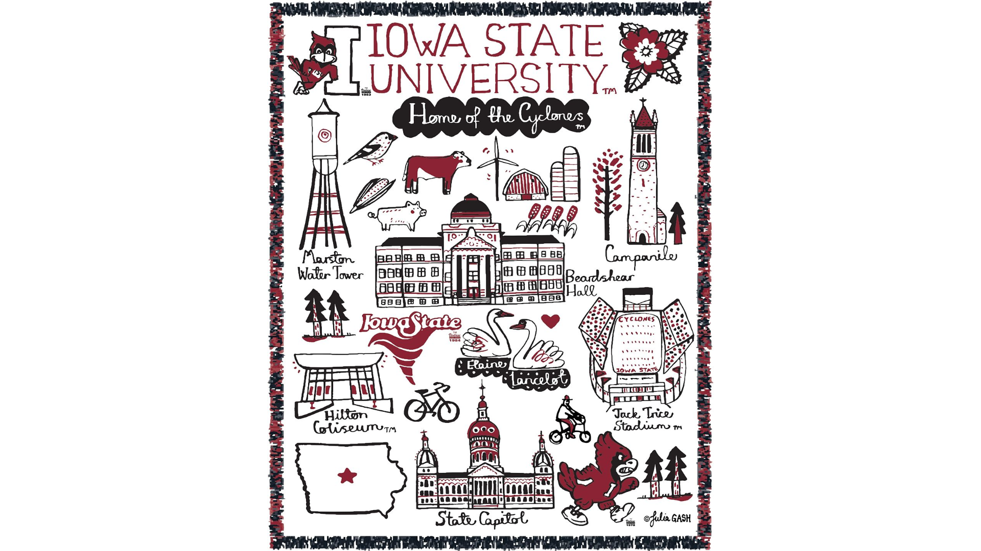 Iowa State Cyclones Julia Gash Tapestry Blanket