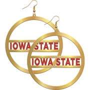 Iowa State Cyclones Gold/Red Hoop Earrings