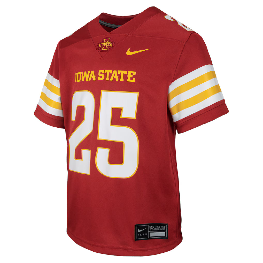 Iowa State Cyclones Adult Red Nike #25 Replica Football Jersey