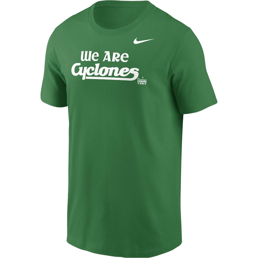 Iowa State Cyclones Ireland Game Green Script Nike Football T-Shirt