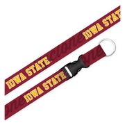 Iowa State Cardinal & Gold Script Background Lanyard